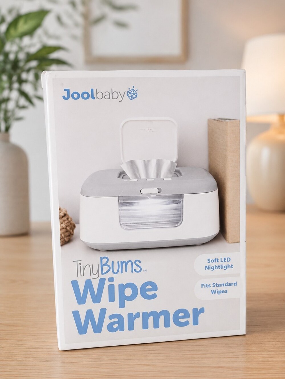 Jool Baby TinyBums Baby Wipe Warmer Soft LED Nightlight Fits Standard Wipes